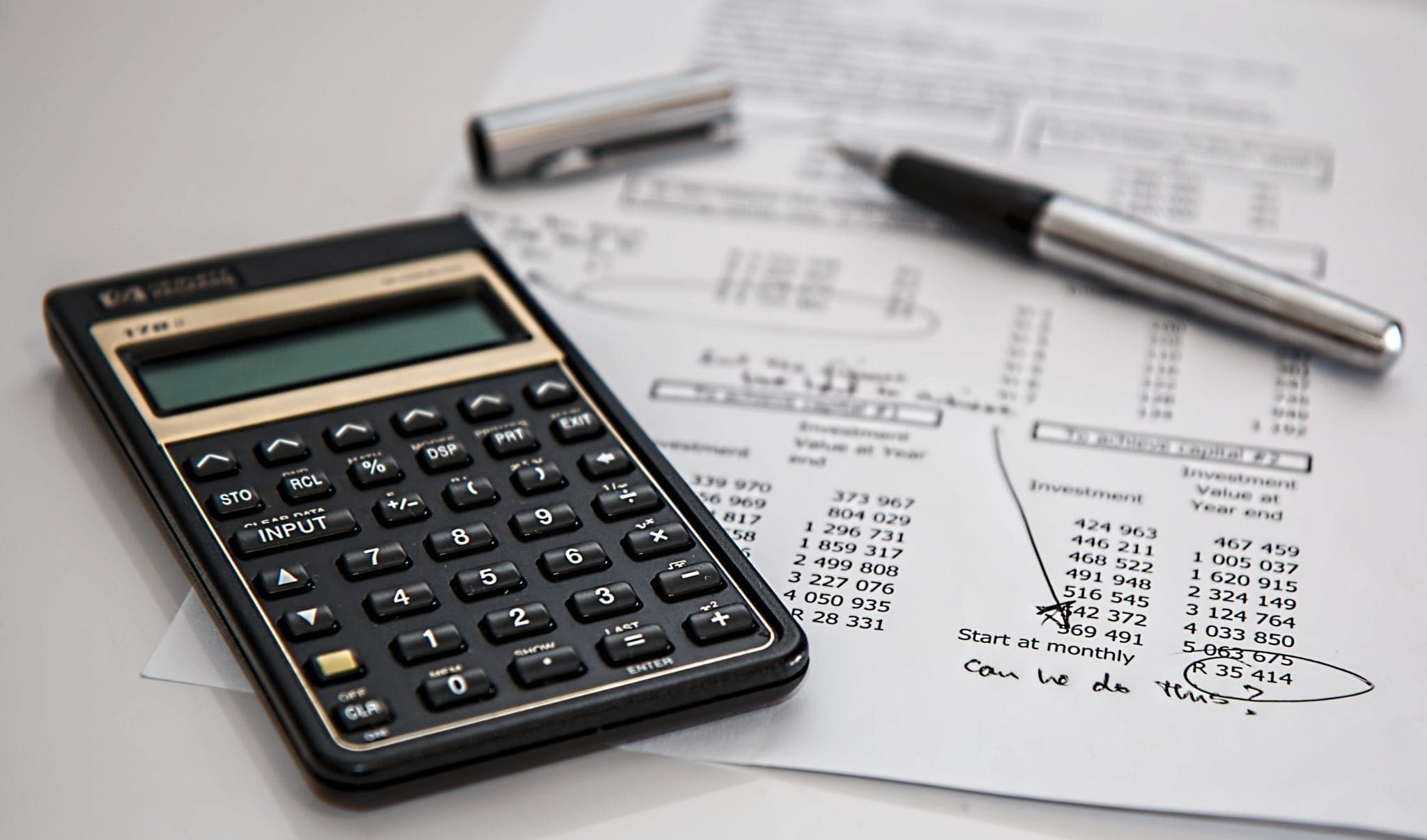 What does a website cost image with calculator and pen