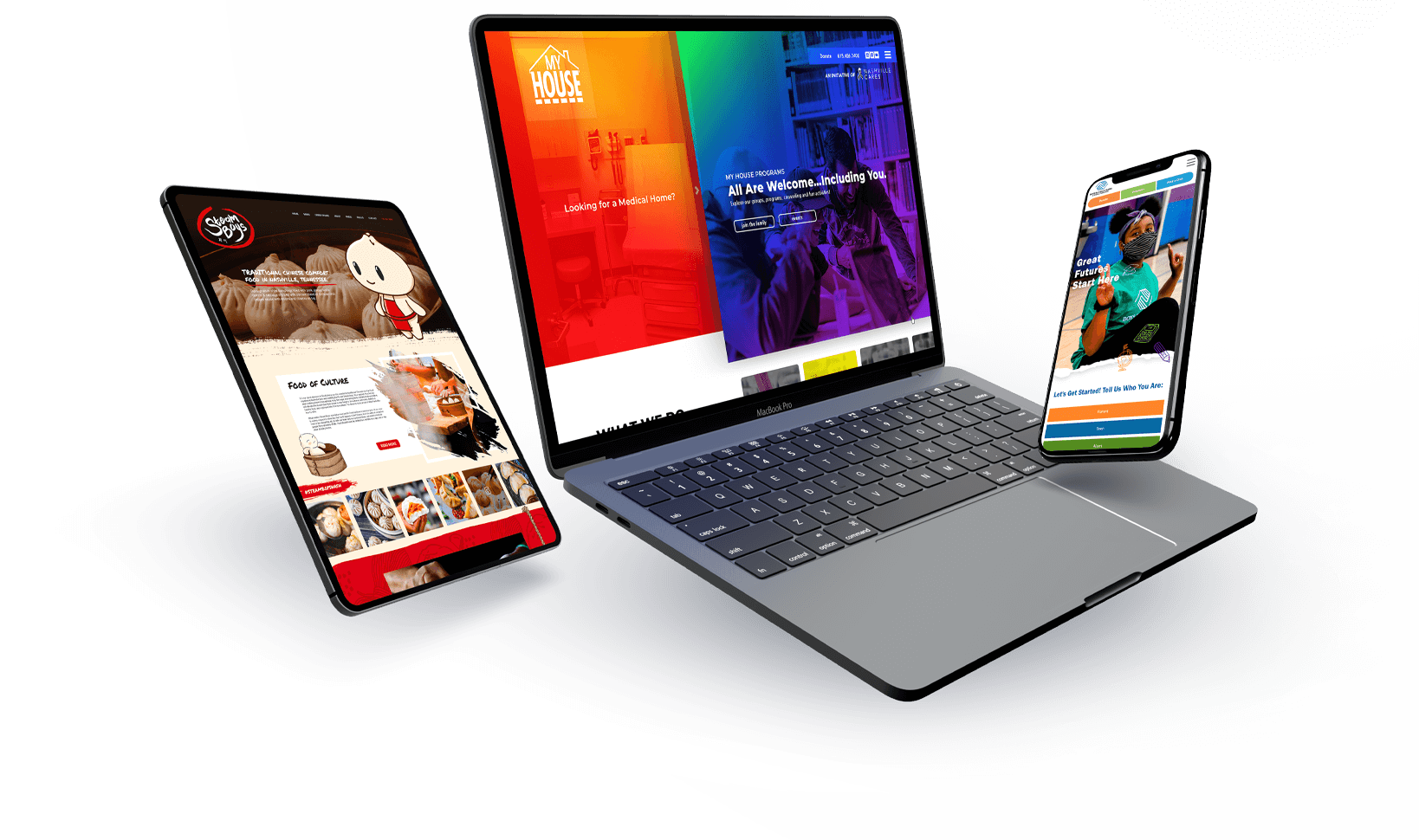 Web design images on laptop and mobile devices by JLB, a Web Design Agency Located in Nashville