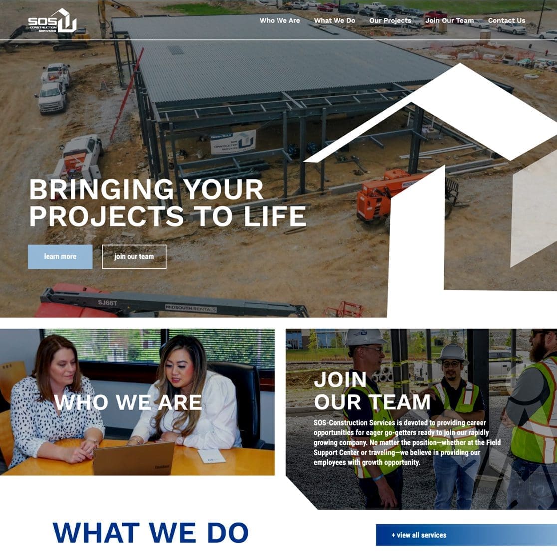 SOS Construction Screenshot - Website Design Inspiration from a Nashville Web Design Company