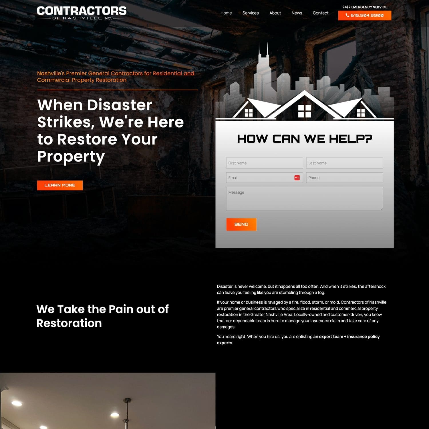 Contractors of Nashville Screenshot - Website Design Inspiration from a Nashville Web Design Company