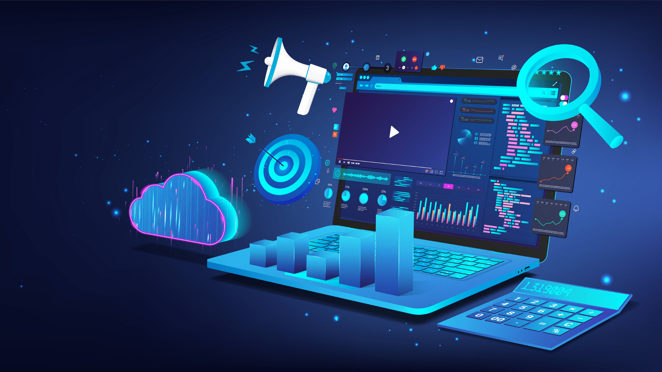 Digital marketing dashboard with SEO analytics and growth tools representing top agencies in 2026