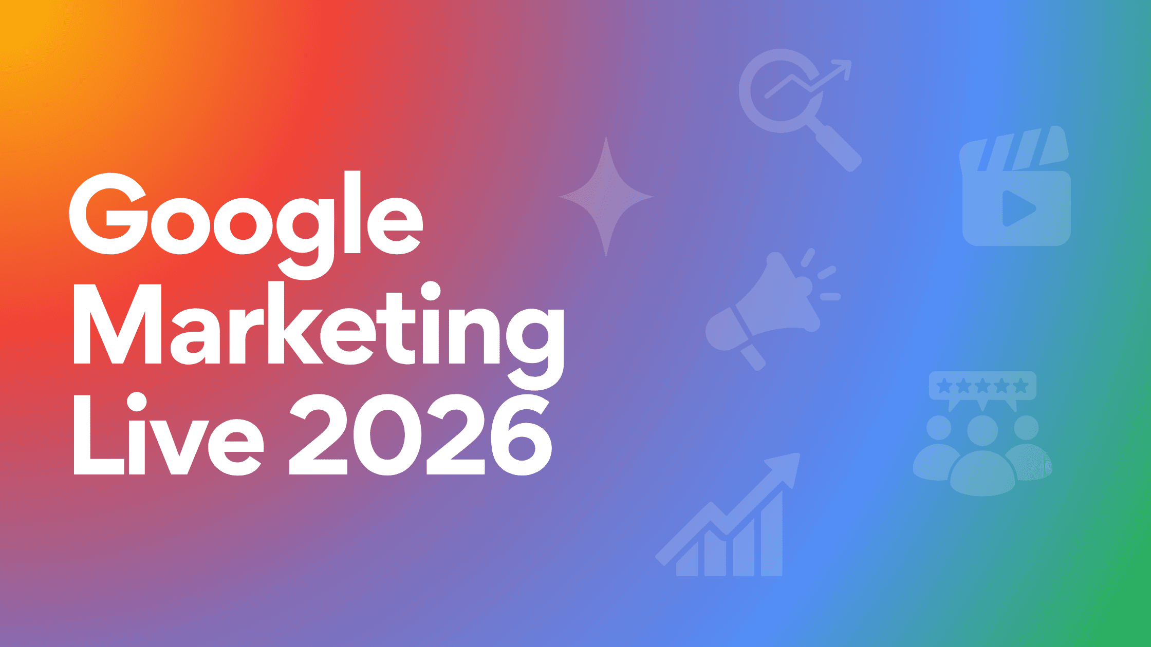 Google Marketing Live and Google I/O 2026 blog graphic with AI marketing and search icons
